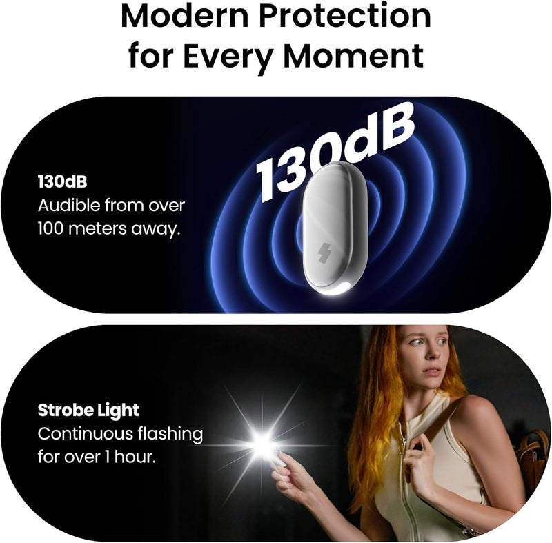 SwitchBot 130 dB Personal Safety Alarm for Women with Extra-Loud Siren & Strobe Light, Waterproof Self-Defense Keychain with Positioning & Notification for Women, College Girls, and Kids (Blue) - Image 4